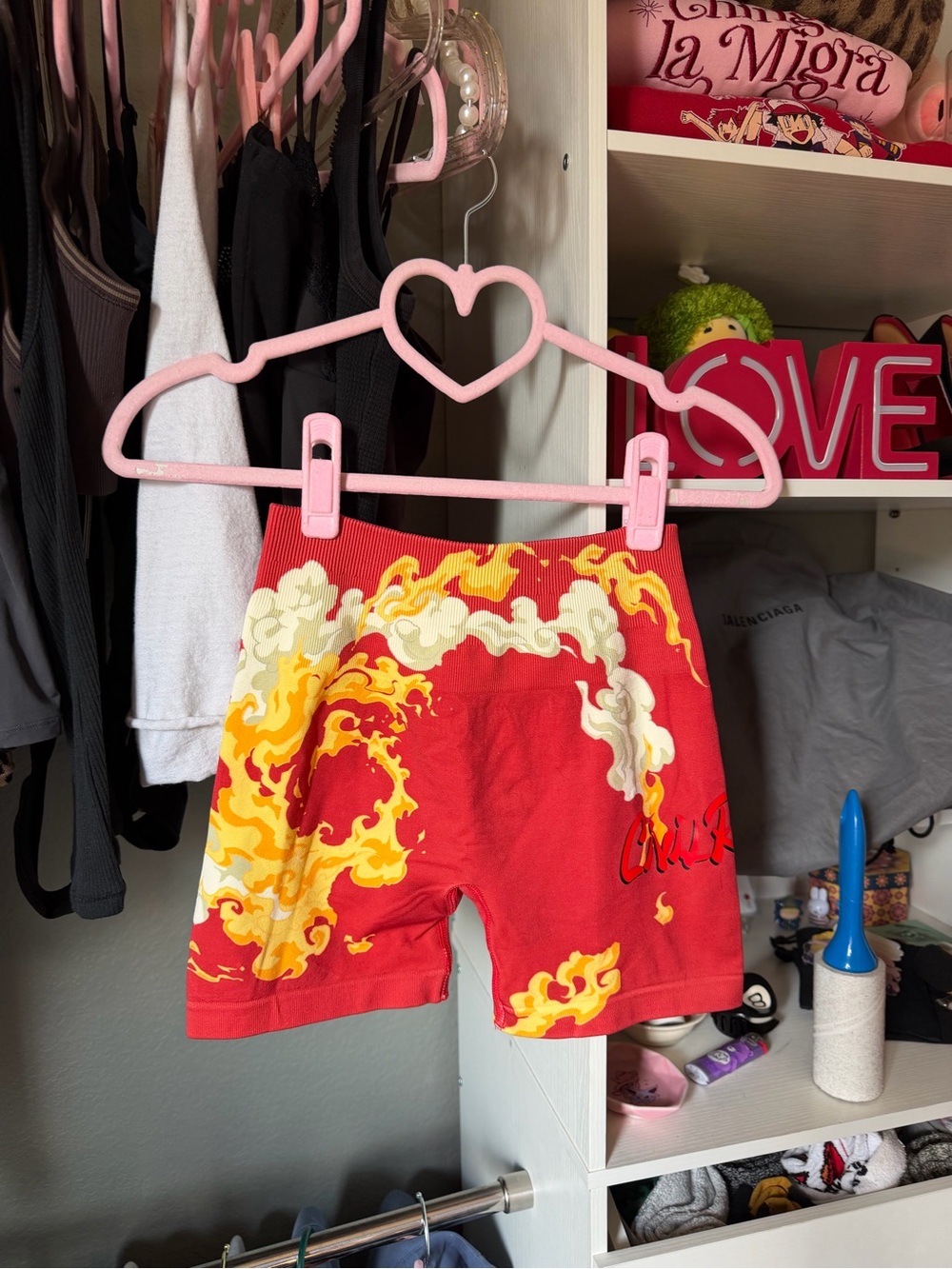 Red Flame Bike Shorts